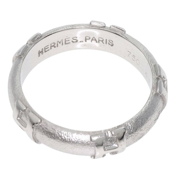 HERMES 18k White Gold Ring #48 - Picture 4 of 9